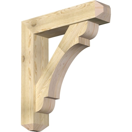 Ekena Millwork Olympic Craftsman Rough Sawn Bracket w/ Offset Brace, Douglas Fir, 8"W x 36"D x 40"H BKT0806X36X40OLY04RDF